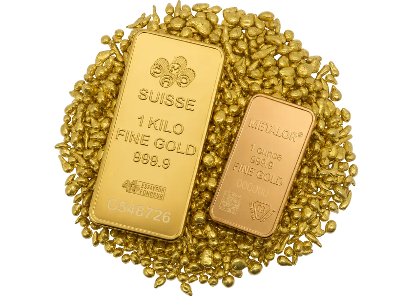 Gold Bars on a gold grain cast